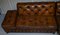 Hand-Dyed Cigar Brown Leather & Walnut Chesterfield Corner Sofa from Harrods 11