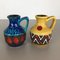 German Multi-Color 215-17 Fat Lava Op Art Pottery Vases from Bay Ceramics, Set of 2 4