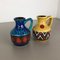 German Multi-Color 215-17 Fat Lava Op Art Pottery Vases from Bay Ceramics, Set of 2 3