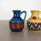 German Multi-Color 215-17 Fat Lava Op Art Pottery Vases from Bay Ceramics, Set of 2, Image 2