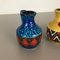 German Multi-Color 215-17 Fat Lava Op Art Pottery Vases from Bay Ceramics, Set of 2 10