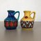 German Multi-Color 215-17 Fat Lava Op Art Pottery Vases from Bay Ceramics, Set of 2 6