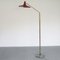 Large Floor Lamp with Green Marble Base, Brass Stem & Adjustable Metal Shade, 1950s 1