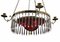Empire Crystal 4 Arm Chandelier with Red Glass Bowl, 1900s 4