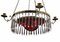 Empire Crystal 4 Arm Chandelier with Red Glass Bowl, 1900s, Image 4