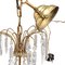 Antique Empire 4 Arm Crystal Chandelier with Blue Glass Bowl, 1900s, Image 3
