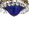 Antique Empire 4 Arm Crystal Chandelier with Blue Glass Bowl, 1900s, Image 2