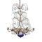 Antique Empire 4 Arm Crystal Chandelier with Blue Glass Bowl, 1900s, Image 1