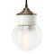 Lampes à Suspension Industrielles Vintage en Porcelaine Blanche et Laiton 1