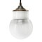 Lámparas colgantes industriales vintage de latón acanalado de porcelana blanca, Imagen 3