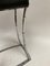 Leather and Chromed Brass Stool Attributed to Jacques Adnet, Image 2