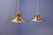 Danish Hanging Lamps in Brass, 1970s, Set of 2 3