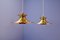 Danish Hanging Lamps in Brass, 1970s, Set of 2 1