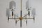 Mid-Century Modern Italian Chandelier with 6 Lights in Coated Glass, 1950s, Image 4