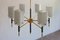Mid-Century Modern Italian Chandelier with 6 Lights in Coated Glass, 1950s, Image 1