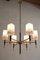 Mid-Century Modern Italian Chandelier with 6 Lights in Coated Glass, 1950s 7
