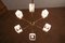 Mid-Century Modern Italian Chandelier with 6 Lights in Coated Glass, 1950s 5
