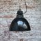 Lampes à Suspension Industrielles Vintage en Émail Noir, 1930s 5