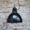 Vintage Industrial Black Enamel Pendant Lights, 1930s 5