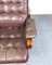 Nordic Brown Leather Swivel Chair, 1970 4