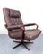 Nordic Brown Leather Swivel Chair, 1970 1