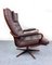 Nordic Brown Leather Swivel Chair, 1970 7