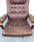 Nordic Brown Leather Swivel Chair, 1970 6