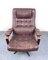 Nordic Brown Leather Swivel Chair, 1970 3