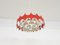 White and Red Metal Pendant Light from Doria, Germany, 1970s 5