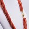 Vintage 18k Yellow Gold Torchon Necklace with Coral, 1980s 3