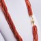 Vintage 18k Yellow Gold Torchon Necklace with Coral, 1980s, Image 3