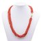 Vintage 18k Yellow Gold Torchon Necklace with Coral, 1980s 1