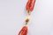 Vintage 18k Yellow Gold Torchon Necklace with Coral, 1980s 2
