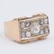Anello vintage in oro 18k con diamanti con taglio a rosa, anni '40, Immagine 3