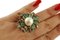 South Sea Pearl Diamond Emerald 9 Carat Rose Gold and Silver Ring 7