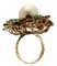 South Sea Pearl Diamond Emerald 9 Carat Rose Gold and Silver Ring 4
