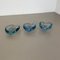 Danish Glass Shell Bowl Ashtrays by Per Lutken for Holmegaard, 1960s, Set of 3 2