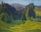 Summer Alpine Landscape, Oil on Canvas, Framed 1