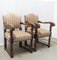 Mid-Century Chestnut Armchairs, Spain, Set of 2 3