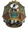 Gilt Copper and Glass Pendant Light with Vitrail Facets, France, Image 10