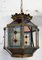 Gilt Copper and Glass Pendant Light with Vitrail Facets, France 7