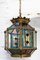 Gilt Copper and Glass Pendant Light with Vitrail Facets, France 8