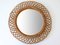 Mid-Century Modern Round Rattan & Bamboo Wall Mirror, Italy, 1960s, Image 6