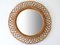 Mid-Century Modern Round Rattan & Bamboo Wall Mirror, Italy, 1960s, Image 4