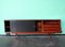 Mid-Century Italian Sideboard or Chest of Drawers with Sliding Black Laminated Doors from Saporiti Italia 3