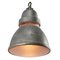 Vintage Industrial Grey Metal and Frosted Glass Pendant Lamp from Holophane Paris 2