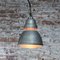 Vintage Industrial Grey Metal and Frosted Glass Pendant Lamp from Holophane Paris 5