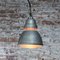 Vintage Industrial Grey Metal and Frosted Glass Pendant Lamp from Holophane Paris, Image 5