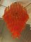 Lámpara de araña Mid-Century de cristal de Murano naranja, años 70, Imagen 5