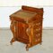 Brown Hardwood Davenport Desk with Carved Legs & Pigeon Drawers 1